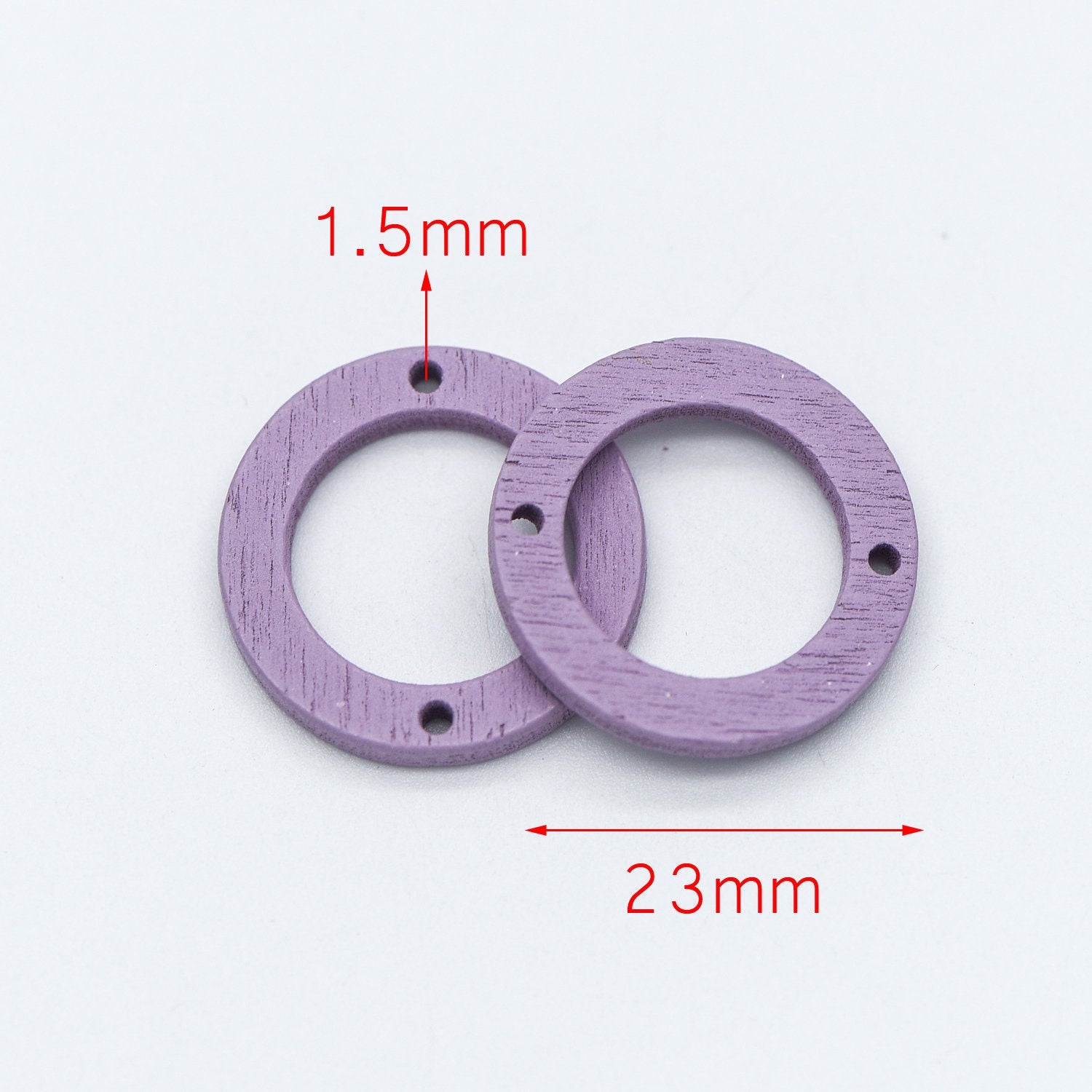 20pcs Wood Round Circle Pendants 23mm, Geometric Connector Charms, DIY Jewelry Components (#HT-65)